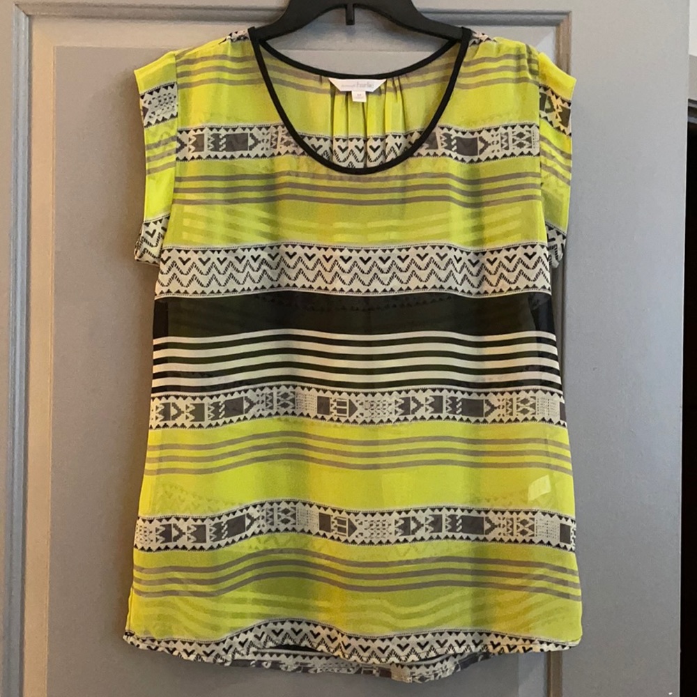 Yellow and Black Sheer Blouse